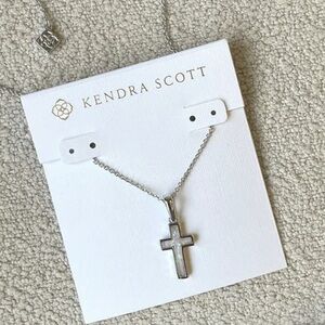 Kendra Scott Silver Iridescent Cross Necklace